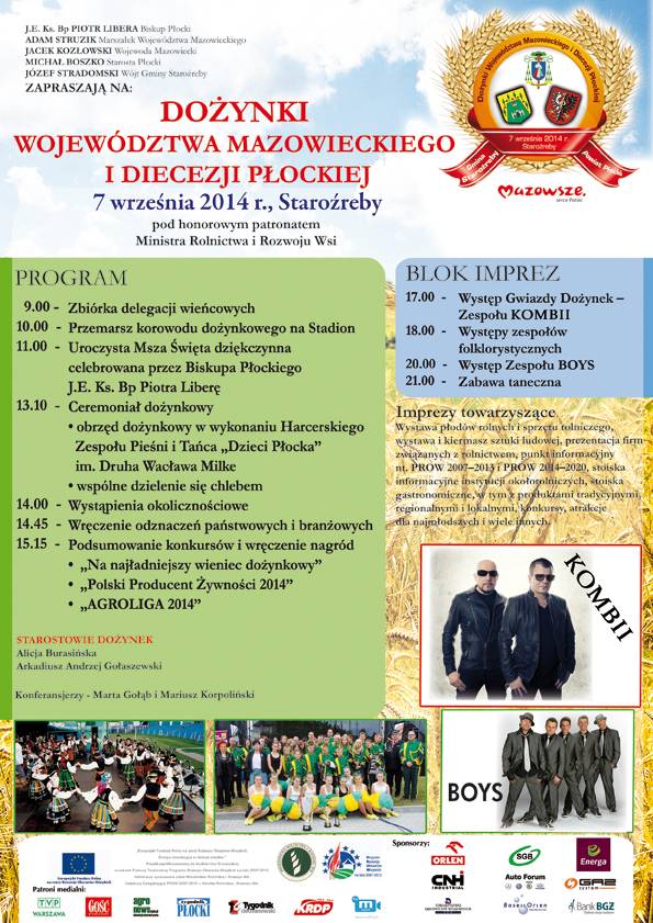 W niedzielę w Staroźrebach dożynki województwa mazowieckiego i diecezji płockiej 