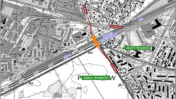 Tunel pod torami kolejowymi w Pruszkowie - koncepcja