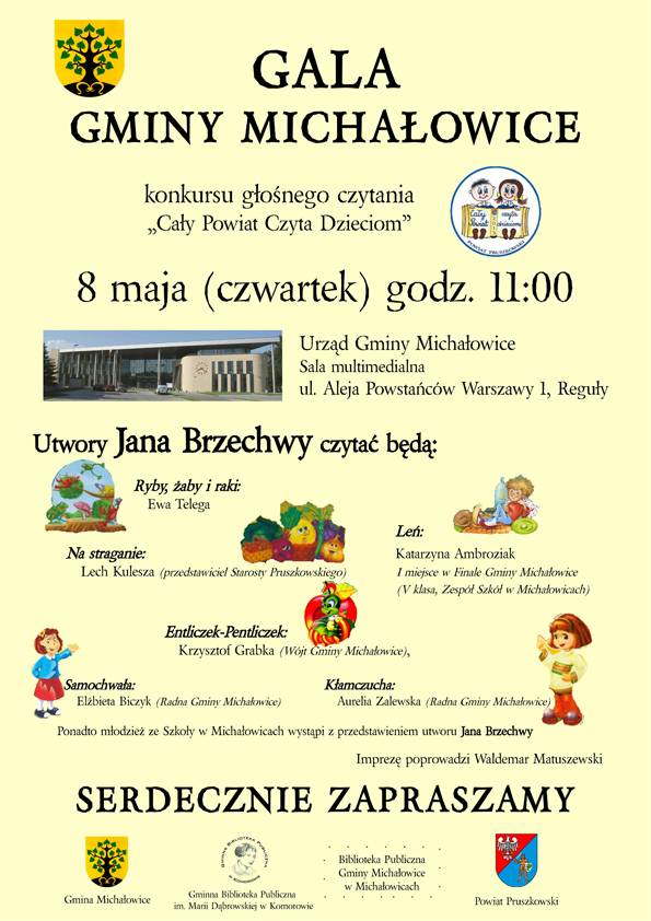Gala Gminy Michałowice konkursu głośnego czytania