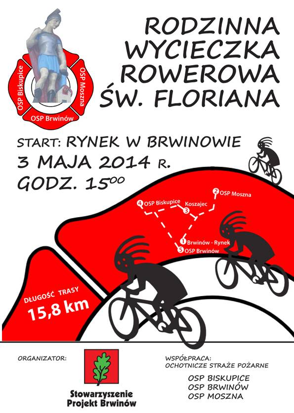 Wycieczka rowerowa św. Floriana w gminie Brwinów  