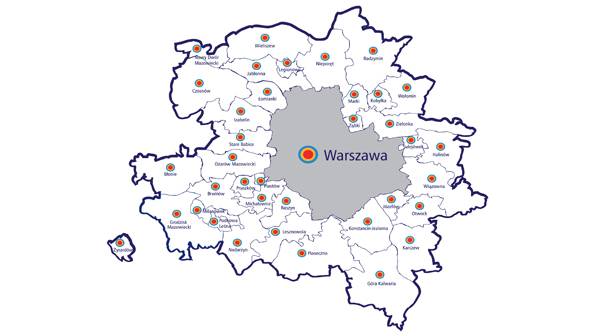 Warszawa + 37 gmin = Warszawski Obszar Funkcjonalny