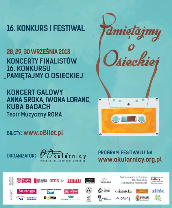 16. konkurs i festiwal Pamiętajmy o Osieckiej - finał i koncert galowy
