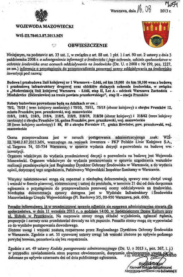 Konsultacje społeczne - wstęp do przebudowy linii kolejowej