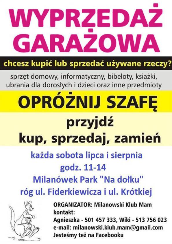 Wyprzedaż garażowa w Milanowskim Klubie Mam