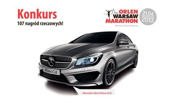 Wygraj nowego Mercedesa CLA podczas ORLEN Warsaw Marathon!