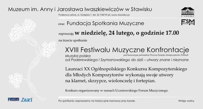 XVIII Festiwal Muzyczne Konfrontacje w Stawisku