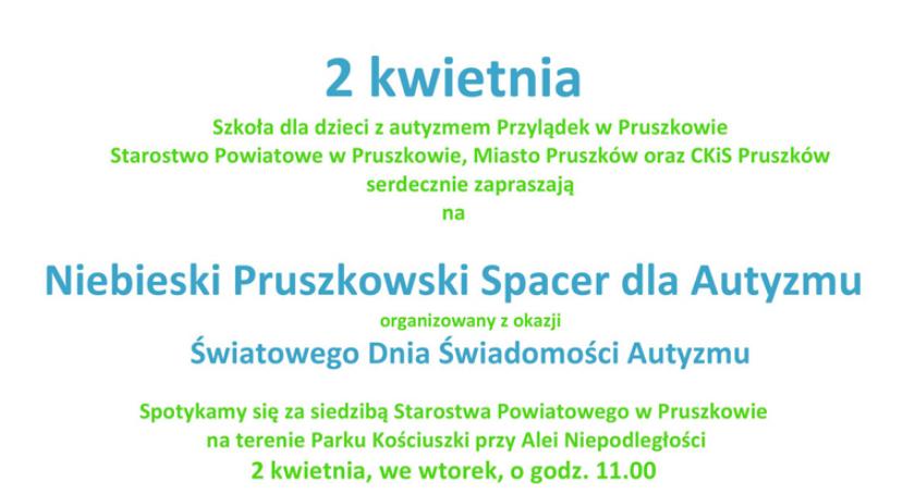 Powiat Pruszkowski zaprasza na Niebieski Spacer dla Autyzmu