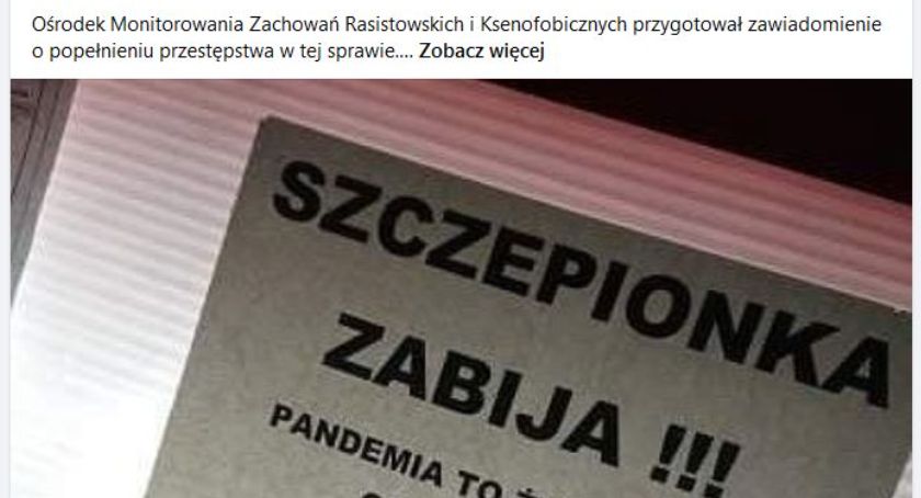 OMZRiK na Facebooku kolejny raz szczuje na ludzi bez żadnego dowodu. I kłamie