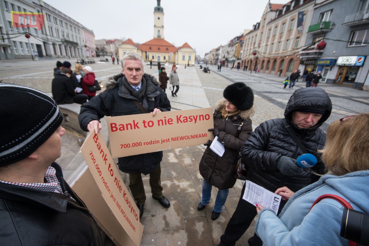 Frankowicze manifestowali w Białymstoku pierwszy raz