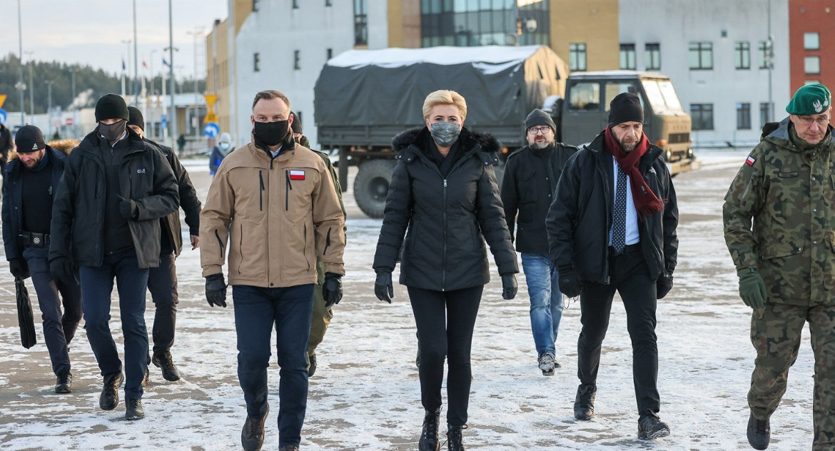 Do strażników granicznych w Kuźnicy przyjechał prezydent Andrzej Duda
