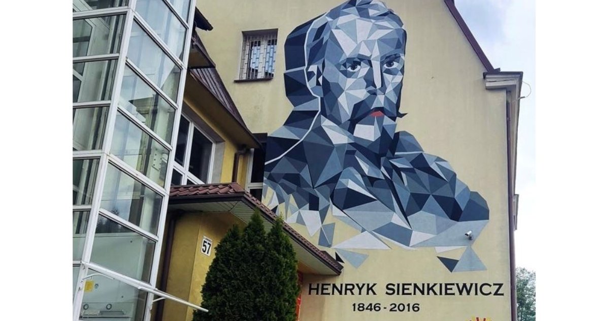 Henryk Sienkiewicz w Białymstoku żył 170 lat. Cała Polska śmieje się z białostockiego muralu
