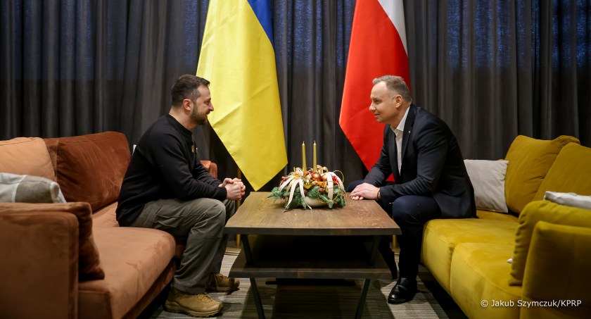 W drodze powrotnej z USA prezydent Zełeński spotkał się w Polsce z prezydentem Dudą 