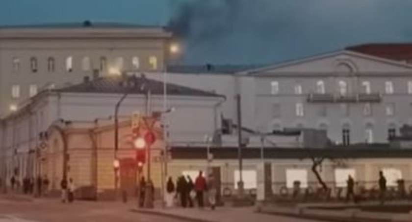 Pożar w centrum Moskwy. Palił się budynek ministerstwa obrony