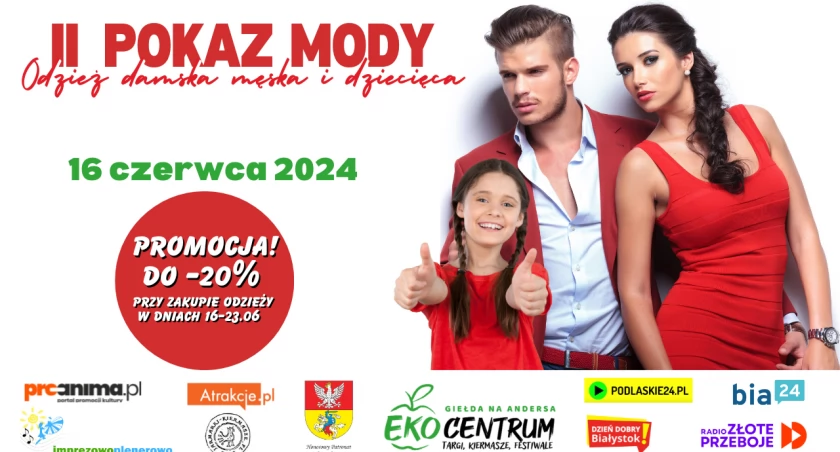 Odzież damska, męska i dziecięca - pokaz mody połączony z promocjami