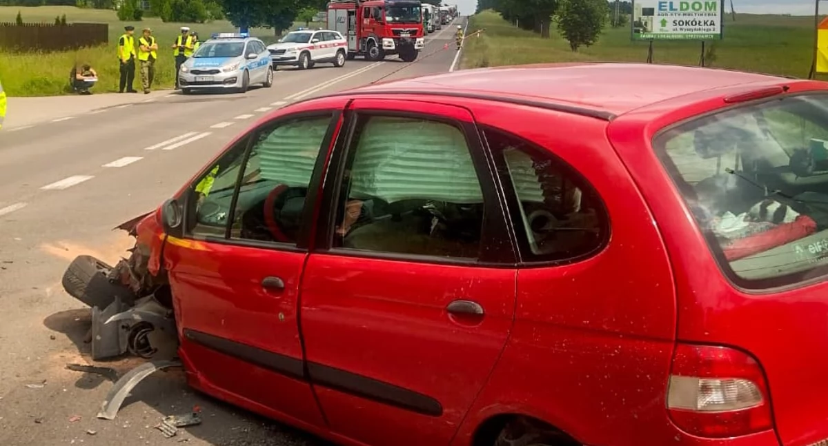 Stara Moczalnia w gminie Sokółka: poważny wypadek, trzy osoby w szpitalu