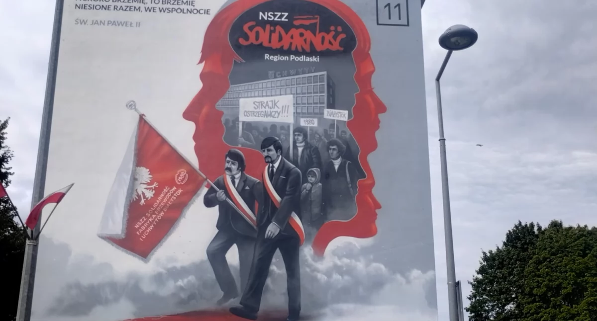 Solidarność na nowym muralu przy Alei Solidarności. Białystok miastem murali 