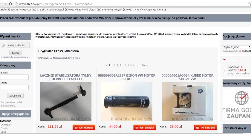 Części i akcesoria do Twojego samochodu kupisz tutaj przez internet. Wybór jest ogromny