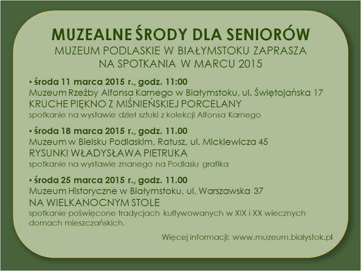 Marcowe muzealne środy dla seniorów