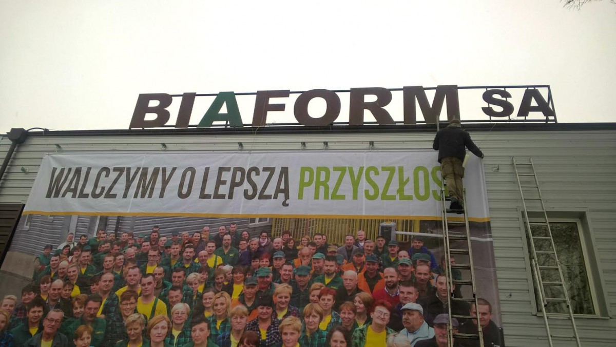 Protest pracowników Biaformu podczas poniedziałkowej sesji Rady Miasta Białegostoku