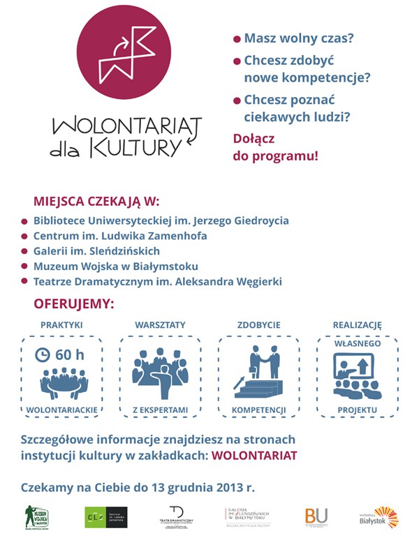 Wolontariat dla kultury, kultura dla wolontariatu