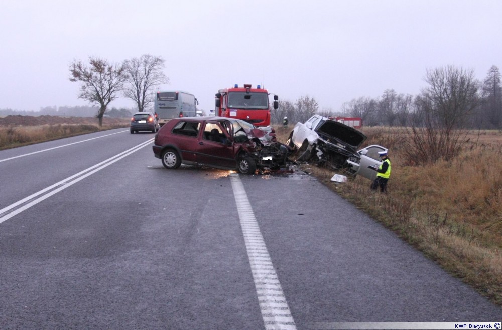 Wypadek na krajowej ósemce w powiecie zambrowskim