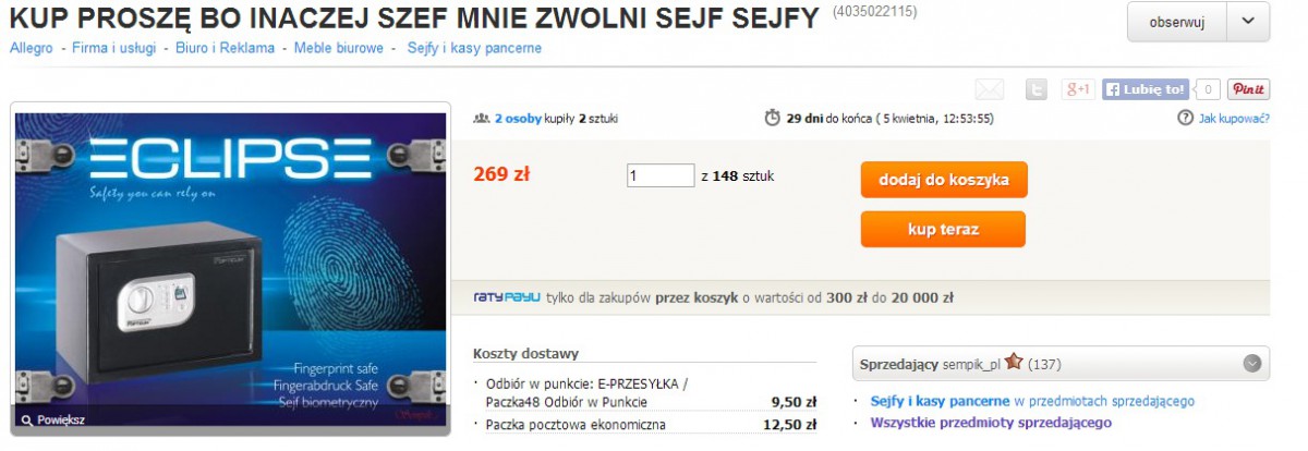 Nie bądź żyła. Kup sejf
