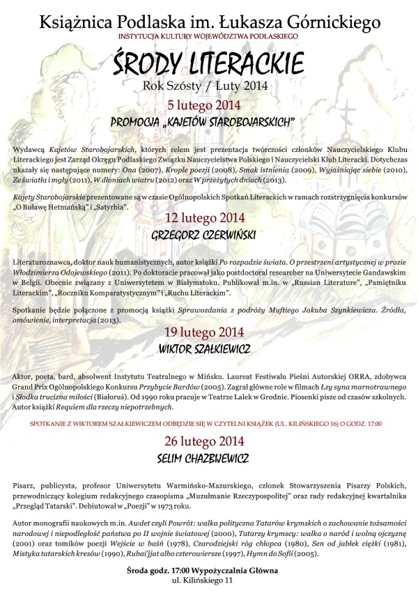 Środa literacka z Wiktorem Szałkiewiczem
