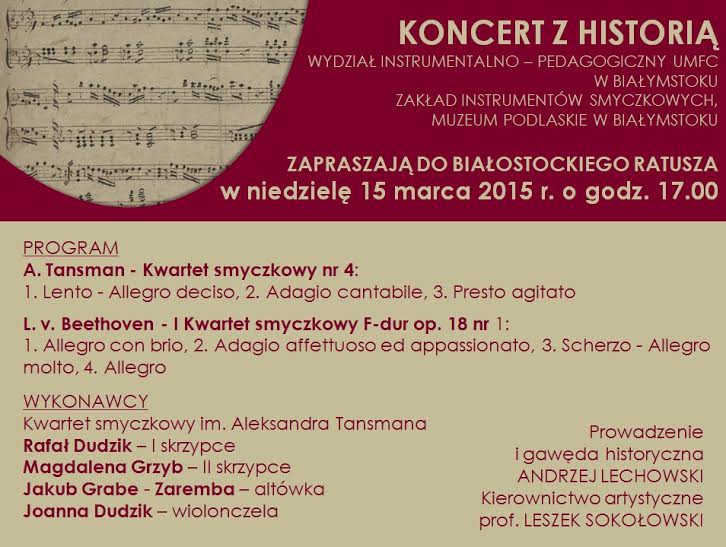 Koncert z historią w białostockim ratuszu