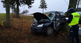 Jedna z dróg w powiecie sokólskim była częściowo zablokowana. Kierowca uderzył w drzewo
