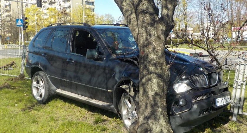 Wjechał autem w drzewo, ale nie chciał wezwać pomocy drogowej…