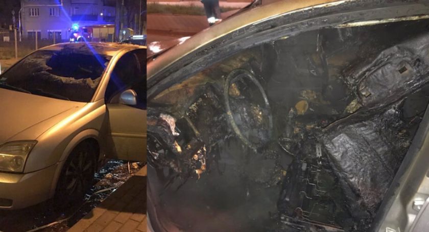 Palące się auto na Targówku
