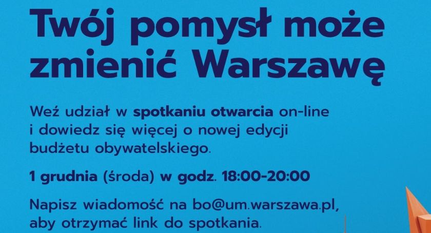 Masz pomysł na zmiany w dzielnicy? Weź udział w spotkaniu on-line