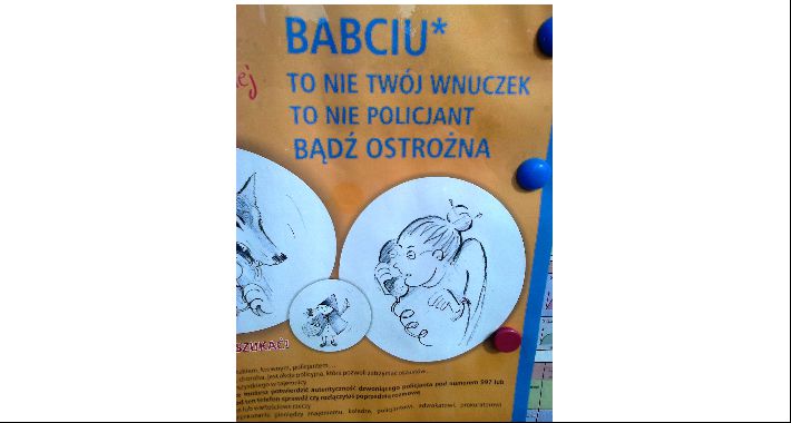 Przed furtką stoi kolega wnuczka…