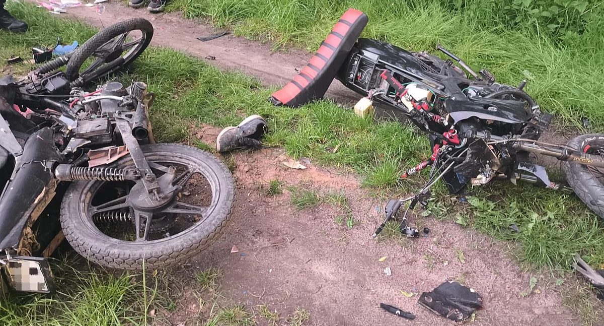 Zderzenie dwóch motorowerów