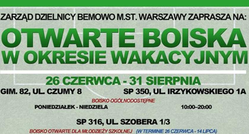 Otwarte boiska w Wakacje