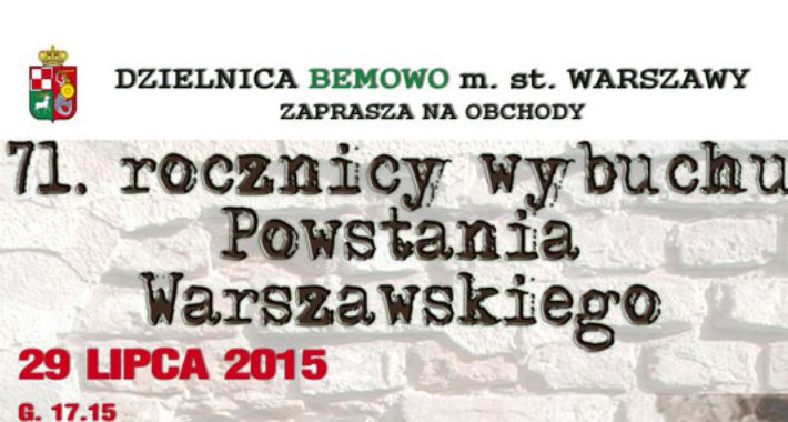 71. rocznica wybuchu Powstania Warszawskiego na Bemowie