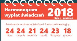 Harmonogram wypłat świadczeń do końca roku