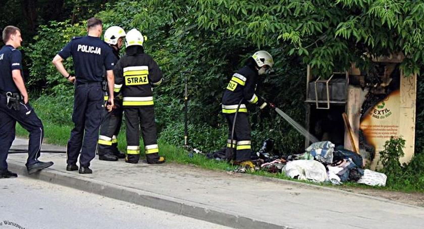 Pożar kontenera z ubraniami [ZDJĘCIA]