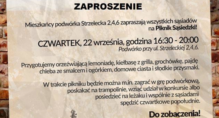 Mieszkańcy podwórka ze Strzeleckiej zapraszają na imprezę