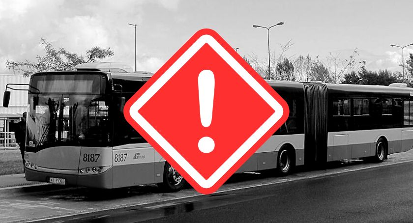 Uwaga: Zamknięta ulica Zamenhofa. Autobusy kierowane na trasy objazdowe