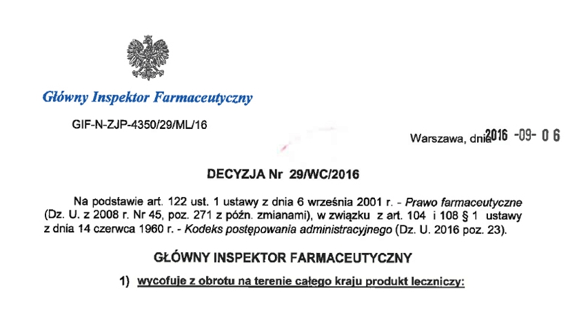 UWAGA! Zamieniono leki w opakowaniu! 