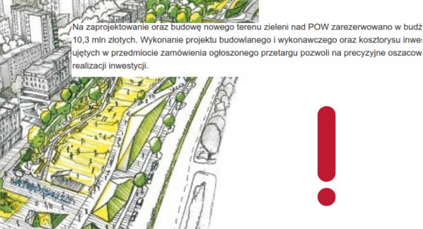 Ruszył przetarg na zieloną przestrzeń nad tunelem POW! 
