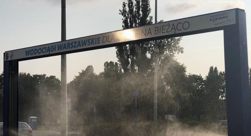 Upały, bramka wodna na Ursynowie