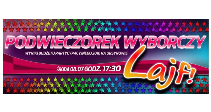 Podwieczorek Wyborczy - wyniki budżetu partycypacyjnego 2016 na Ursynowie