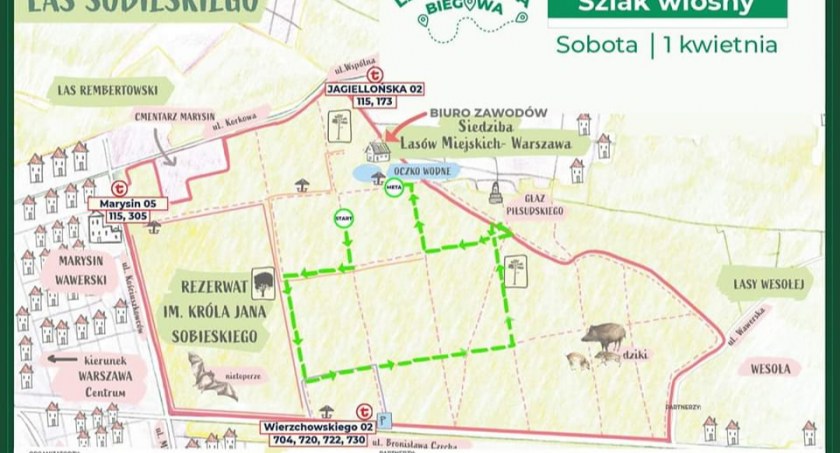 Szlak Wiosny w Lesie Sobieskiego