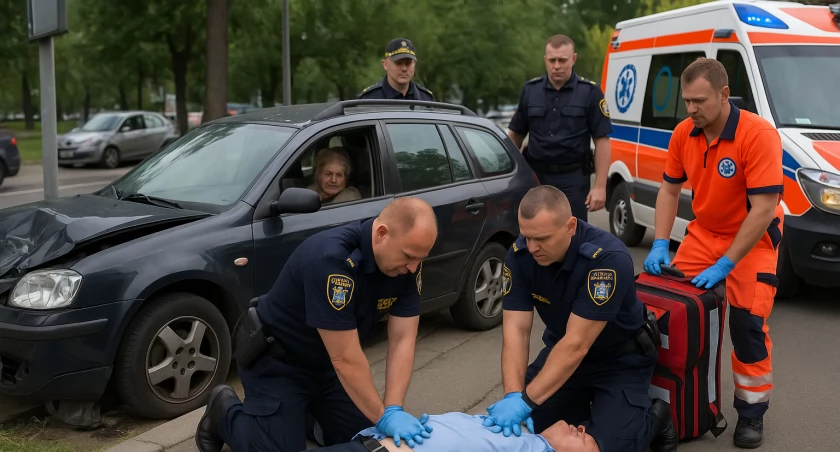 Jechał ul. Kajki, zasłabł i był 50 min reanimowany