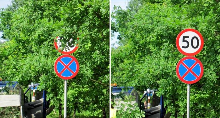 Zgłoś słabo widoczne znaki drogowe 