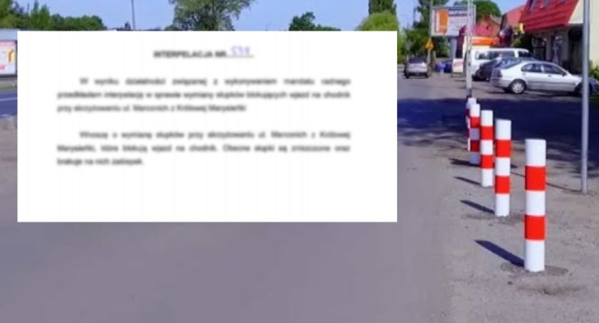 Blokują chodnik przy ul. Królowej Marysieńki. Burmistrz podjął decyzję