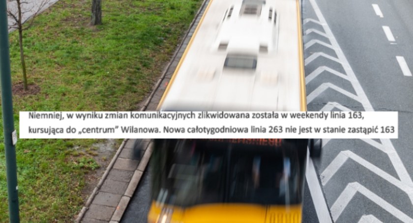 Linia 263 jest ok, ale brak linii 163 rozczarowuje