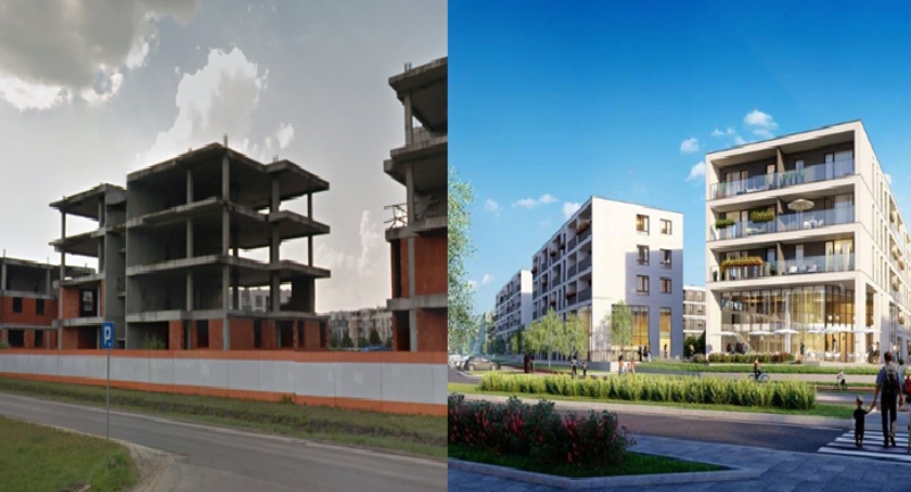 Niedokończona inwestycja znika z Miasteczka Wilanów